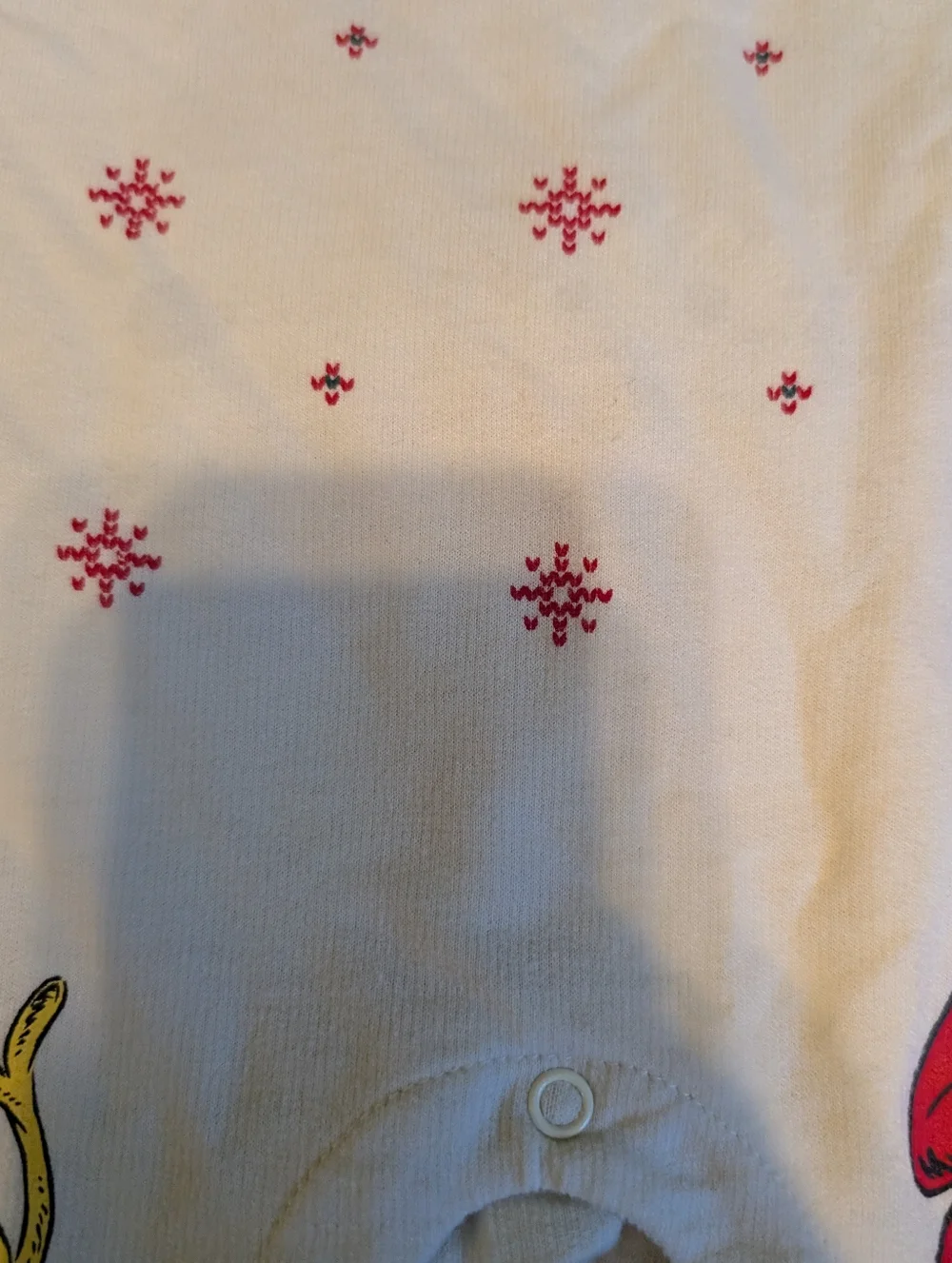 The Grinch One-Piece Onesie Red & Green Grinch Holiday Print Flawed